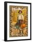 Greetings, Man with Turkey and Pumpkin-null-Framed Art Print