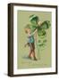 Greetings on St. Patricks Day, Pig and Giant Shamrock-null-Framed Art Print