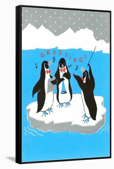 Greetings, Penguins Ensemble-null-Framed Stretched Canvas