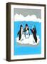 Greetings, Penguins Ensemble-null-Framed Art Print