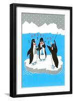 Greetings, Penguins Ensemble-null-Framed Art Print