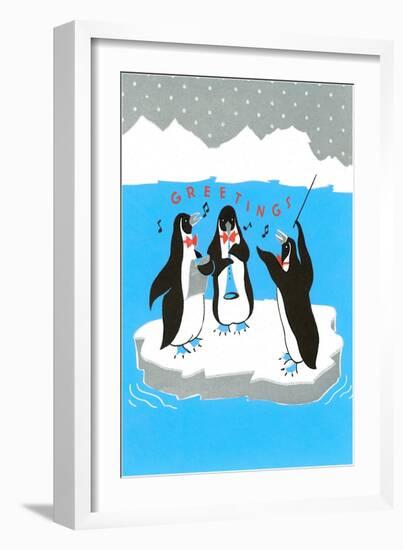 Greetings, Penguins Ensemble-null-Framed Art Print