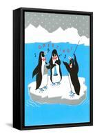 Greetings, Penguins Ensemble-null-Framed Stretched Canvas