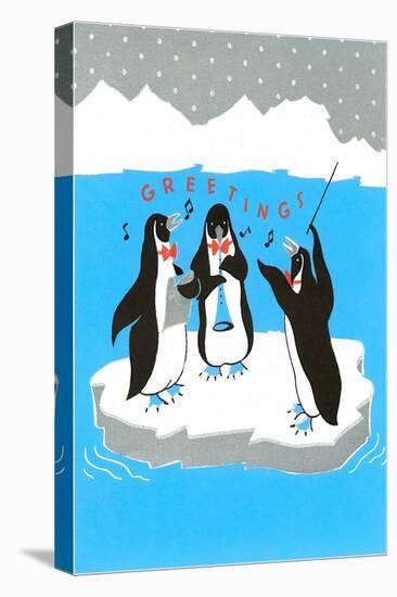 Greetings, Penguins Ensemble-null-Stretched Canvas