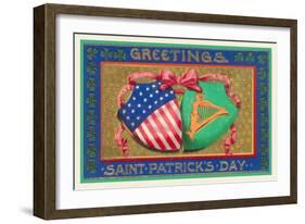 Greetings, St. Patrick's Day, American Shield-null-Framed Art Print