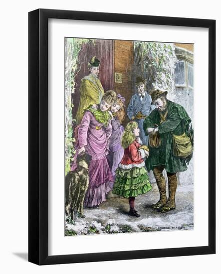 Greetings, Victorian Print, Hand Coloured by Pat Scott-null-Framed Giclee Print