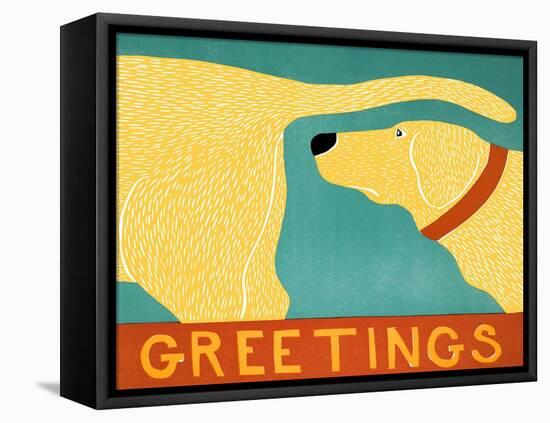 Greetings Yellow-Stephen Huneck-Framed Stretched Canvas