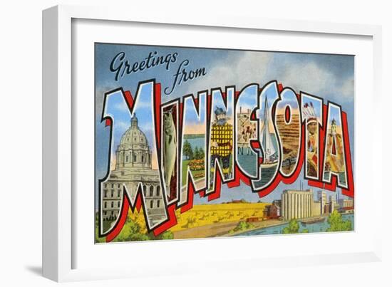 Greetingsfrom Minnesota-null-Framed Art Print