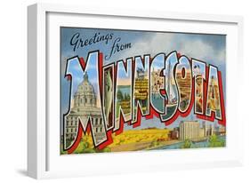 Greetingsfrom Minnesota-null-Framed Art Print