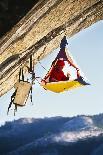 Climber in His Hanging Camp Sleeps on the Side of a Mountain.-Greg Epperson-Framed Photographic Print