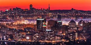 Oakland SF Twilight-Greg Linhares-Stretched Canvas