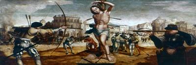 The Martyrdom of St Sebastian, 16th Century-Gregorio Lopez-Framed Stretched Canvas