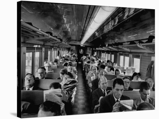 Gregory Peck Gathering Information on Advertising Industry for Man in the Grey Flannel Suit-Michael Rougier-Stretched Canvas