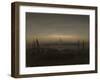 Greifswald in Moonlight, 1817 (Oil on Canvas)-Caspar David Friedrich-Framed Giclee Print