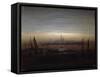 Greifswald in Moonlight-Caspar David Friedrich-Framed Stretched Canvas