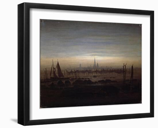 Greifswald in Moonlight-Caspar David Friedrich-Framed Giclee Print
