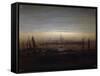 Greifswald in Moonlight-Caspar David Friedrich-Framed Stretched Canvas