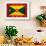 Grenada Flag Design with Wood Patterning - Flags of the World Series-Philippe Hugonnard-Framed Art Print displayed on a wall