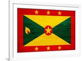 Grenada Flag Design with Wood Patterning - Flags of the World Series-Philippe Hugonnard-Framed Art Print