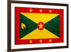 Grenada Flag Design with Wood Patterning - Flags of the World Series-Philippe Hugonnard-Framed Art Print