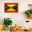 Grenada Flag Design with Wood Patterning - Flags of the World Series-Philippe Hugonnard-Mounted Art Print displayed on a wall