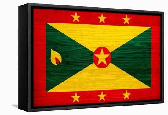 Grenada Flag Design with Wood Patterning - Flags of the World Series-Philippe Hugonnard-Framed Stretched Canvas