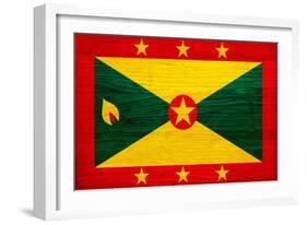 Grenada Flag Design with Wood Patterning - Flags of the World Series-Philippe Hugonnard-Framed Art Print