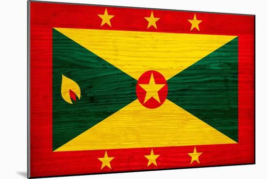 Grenada Flag Design with Wood Patterning - Flags of the World Series-Philippe Hugonnard-Mounted Art Print