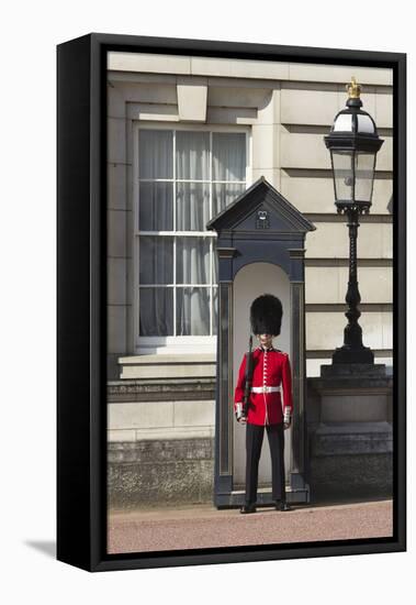 Grenadier Guardsman Outside Buckingham Palace, London, England, United Kingdom, Europe-Stuart Black-Framed Stretched Canvas