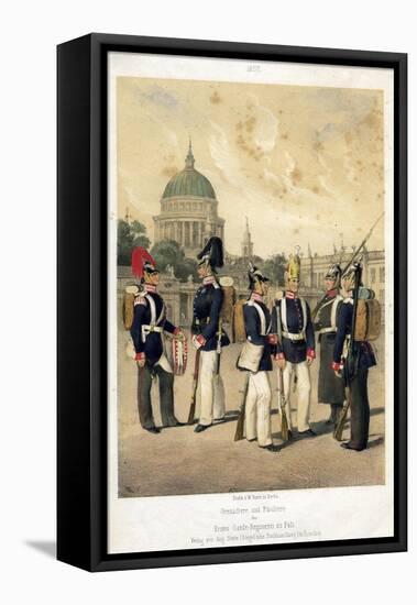 Grenadiers and Fusiliers of the Prussian Army, 1857-W Korn-Framed Stretched Canvas