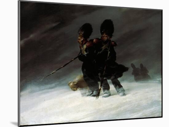 Grenadiers in the Snow-Ferdinand Von Rayski-Mounted Giclee Print