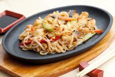 Noodles with Seafood. Japanese Cuisine-Gresei-Stretched Canvas