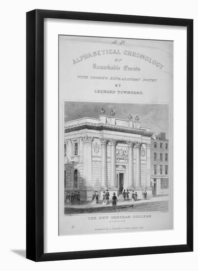 Gresham College, Basinghall Street, City of London, 1845-James Tingle-Framed Giclee Print