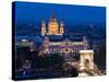 Gresham Palace Lit Up at Night, Budapest, Hungary-Peter Adams-Stretched Canvas