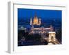 Gresham Palace Lit Up at Night, Budapest, Hungary-Peter Adams-Framed Photographic Print