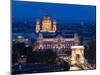 Gresham Palace Lit Up at Night, Budapest, Hungary-Peter Adams-Mounted Photographic Print