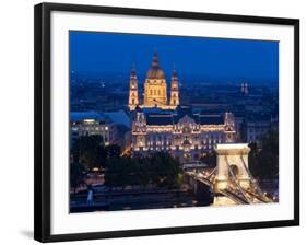 Gresham Palace Lit Up at Night, Budapest, Hungary-Peter Adams-Framed Photographic Print