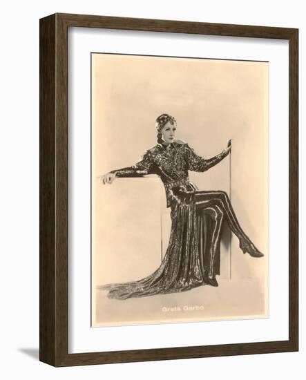 Greta Garbo in Slinky Outfit-null-Framed Art Print