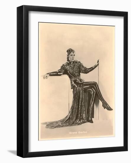 Greta Garbo in Slinky Outfit-null-Framed Art Print