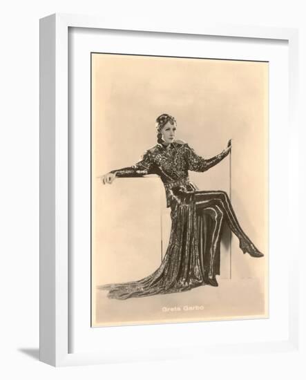 Greta Garbo in Slinky Outfit-null-Framed Art Print