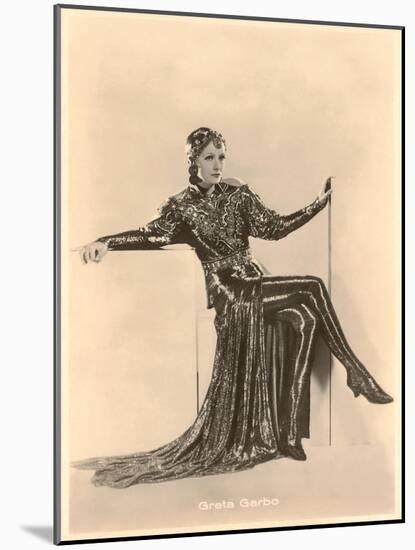 Greta Garbo in Slinky Outfit-null-Mounted Art Print