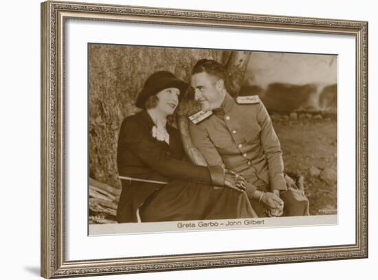 Greta Garbo, John Gilbert-null-Framed Photographic Print