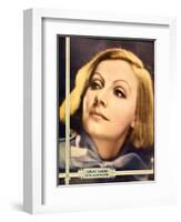 Greta Garbo on MGM jumbo window card/portrait poster, ca. 1932-null-Framed Art Print