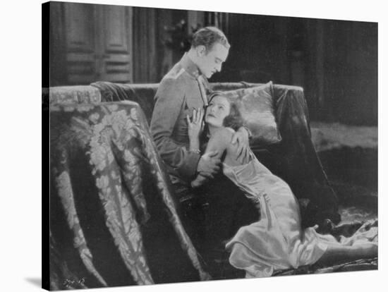 Greta Garbo (Real Name Greta Lovisa Gustafsson) Swedish Actress in a Scene with Conrad Nagel-null-Stretched Canvas