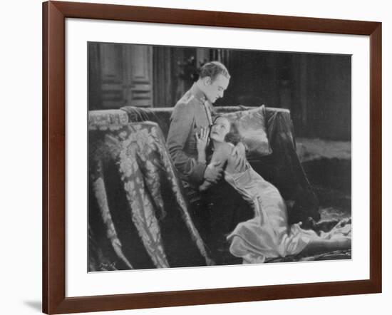 Greta Garbo (Real Name Greta Lovisa Gustafsson) Swedish Actress in a Scene with Conrad Nagel-null-Framed Photographic Print