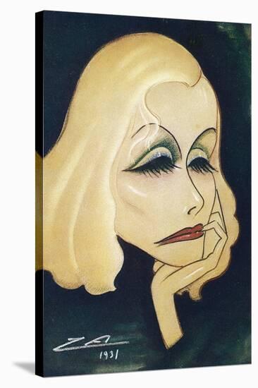 Greta Garbo Swedish-American Film Actress: a Caricature-Nino Za-Stretched Canvas