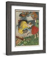 Gretel Seizes Her Opportunity and Pushes the Wicked Witch into the Oven-Willy Planck-Framed Photographic Print