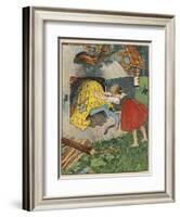 Gretel Seizes Her Opportunity and Pushes the Wicked Witch into the Oven-Willy Planck-Framed Photographic Print