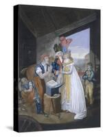 Gretna Green, or the Red-Hot Marriage, Pub. by Aurrie and Whittle, 1794 (Coloured Engraving)-English-Stretched Canvas