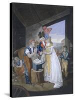 Gretna Green, or the Red-Hot Marriage, Pub. by Aurrie and Whittle, 1794 (Coloured Engraving)-English-Stretched Canvas